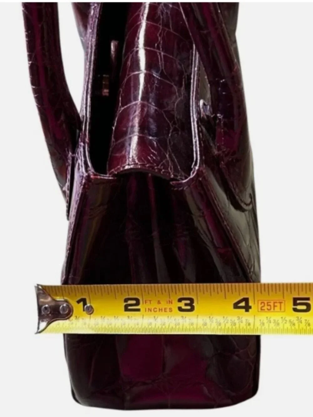 VINTAGE DESMO ITALIAN CROC PURSE BURGUNDY SMALL SCUFFS ON CORNERS